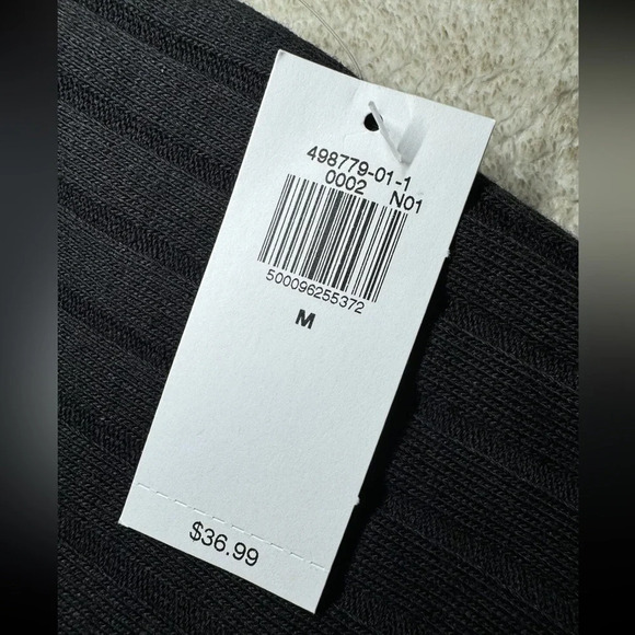 NWT Old Navy Black Fit Flare Rib Knit Long Sleeve Mini Dress Womens Sz Medium - Picture 5 of 8